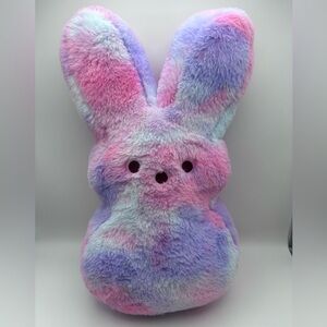 Peeps Tie Dye Plush Bunny Large 16” Pastel Pink Purple Blue Stuffed Animal